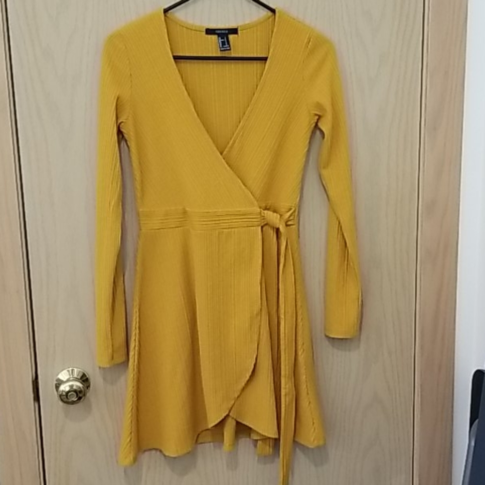 Mustard Yellow Wrap Dress